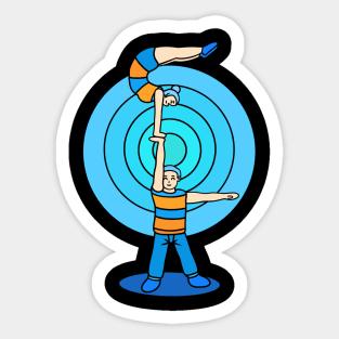 Cartoony pair gymnastic Sticker